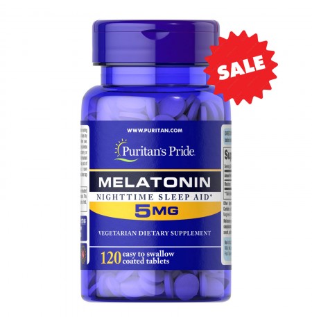 SUPER SALE! PURITAN'S PRIDE MELATONIN 5MG 120 TABLETS (EXPIRATION DATE 05/2026)