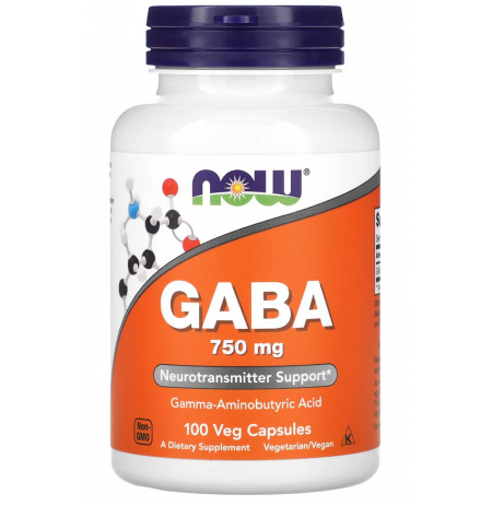 NOW FOODS GABA 750MG 100 VEG. CAPSULES